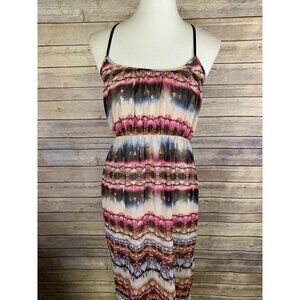 Top Shop Womens 4 Maxi Dress Hi Lo Lined Tie Dyed Ombre Strappy Back Boho